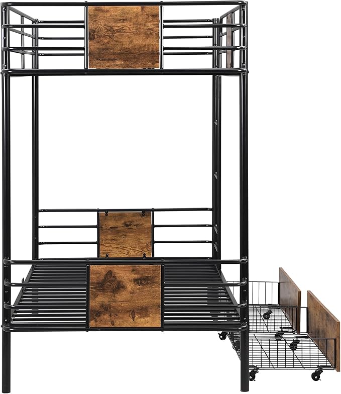 Twin XL Over Twin XL Metal Bunk Bed - Image 6
