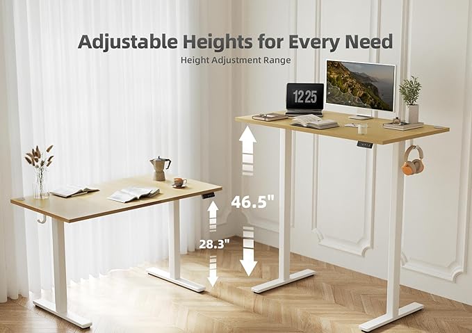 Seang Standing Desk with Adjustable Height, 40x24 Inch Electric Stand Up Desk - Image 4