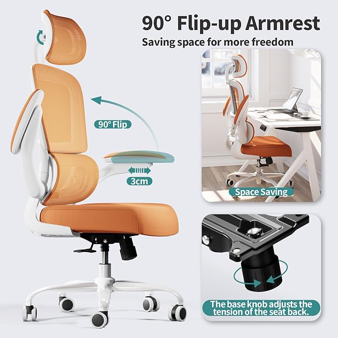TRALT Office Chair Ergonomic Desk Chair, 330 LBS Home Mesh Office Desk Chairs - Image 5