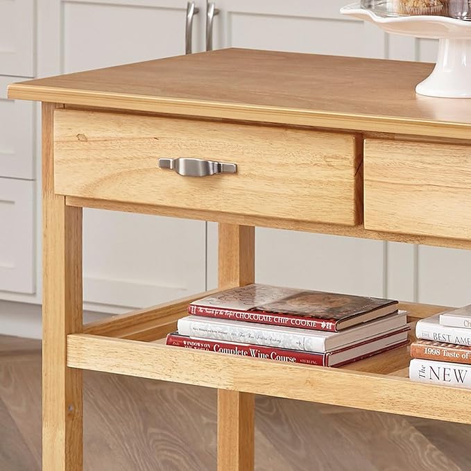Homestyles General Line Natural Mobile Kitchen Cart - Image 6
