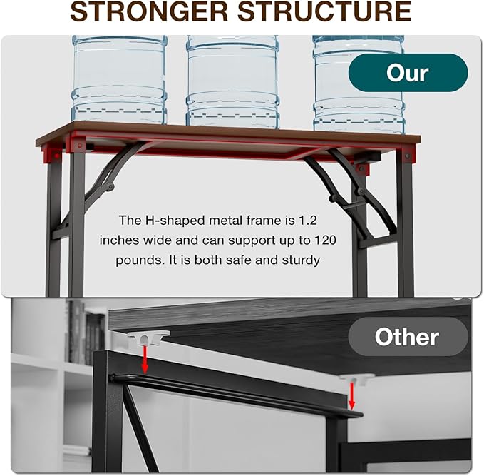 TEMI Small Computer Desk Folding Table - Image 9