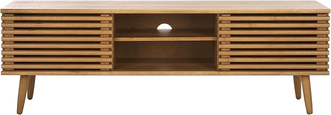 SAFAVIEH Averi TV Stand for up to 65" Flatscreen – Rustic Oak, 2 Sliding Doors - Image 8