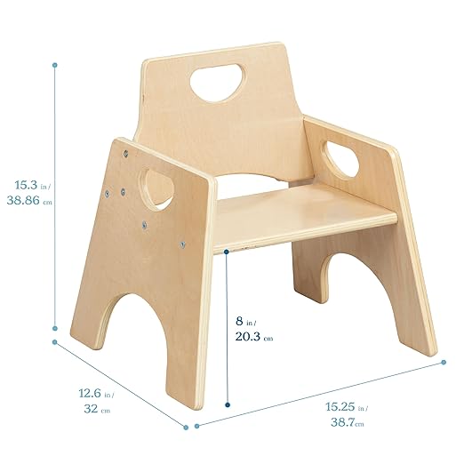 ECR4Kids Stackable Wooden Toddler Chair, Kids Furniture - Image 3