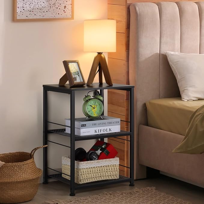 OYEAL Black Night Stand Industrial End Table - Image 6