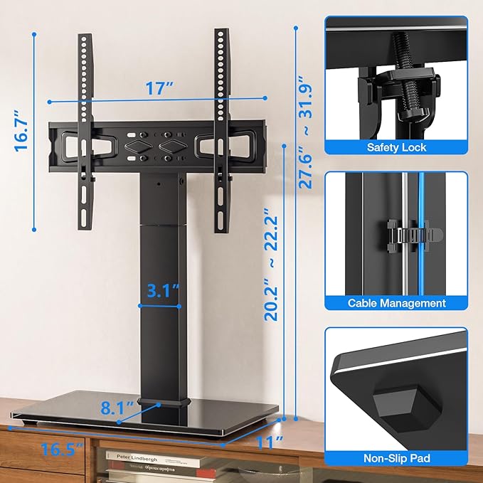 Rfiver Universal Swivel TV Stand Table Top TV Stand - Image 6