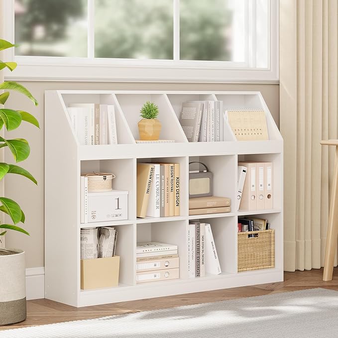 12-Cube Wooden Storage Bookcase by NELYE