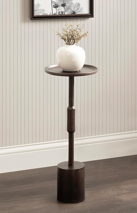 Kate and Laurel Truxton Modern Round Metal Drink Table, Transitional Cast - Image 4