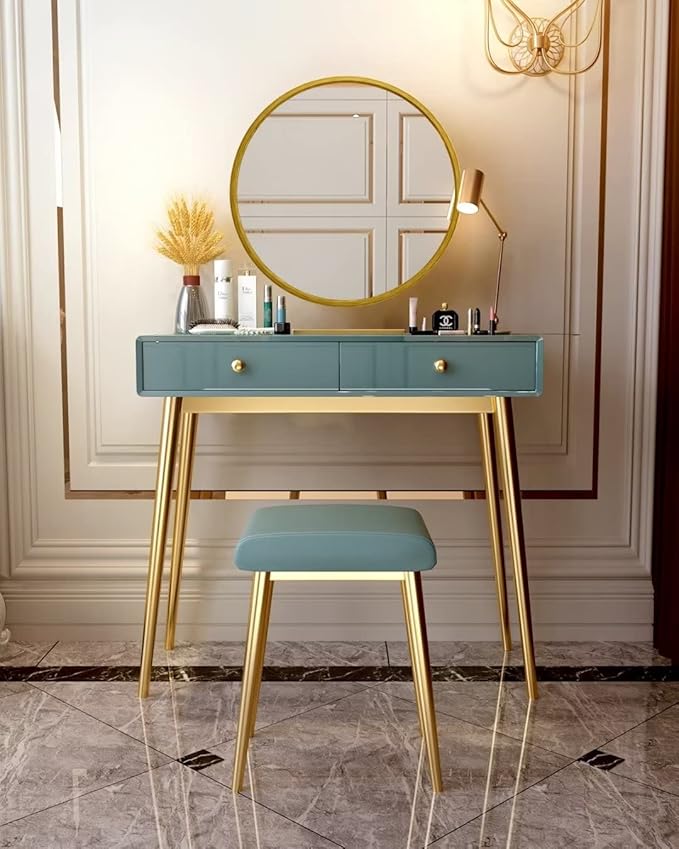 Growsun 15.7'' Retro Gold Round Mirror Circle Wall Mirror - Image 5