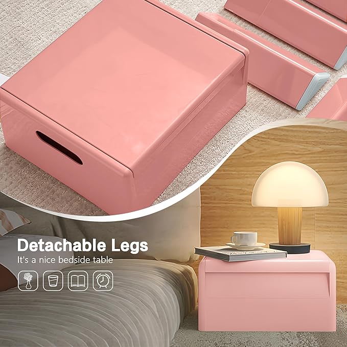 Nightstand Bedside with Storage Space, Dorm and Small Spaces, Easy Assembly - Image 7