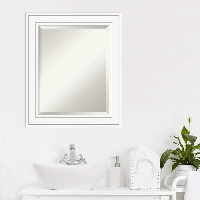 Amanti Art White Bathroom Mirror - Image 6