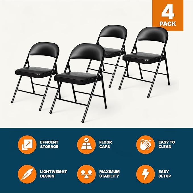 OEF Furnishings OEF950 Series Vinyl Padded Steel Folding Chairs - Image 7