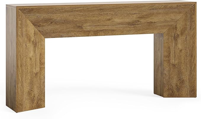 LITTLE TREE Console Table for Entryway, 63 Inches Extra Long Brown Wooden Sofa - Image 8