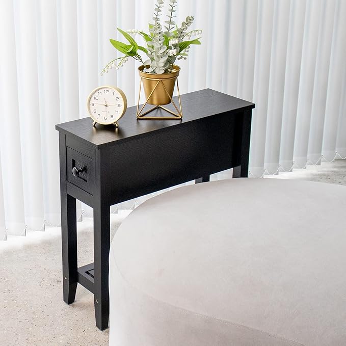 Narrow End Table, Slim Bed Side Table - Image 8