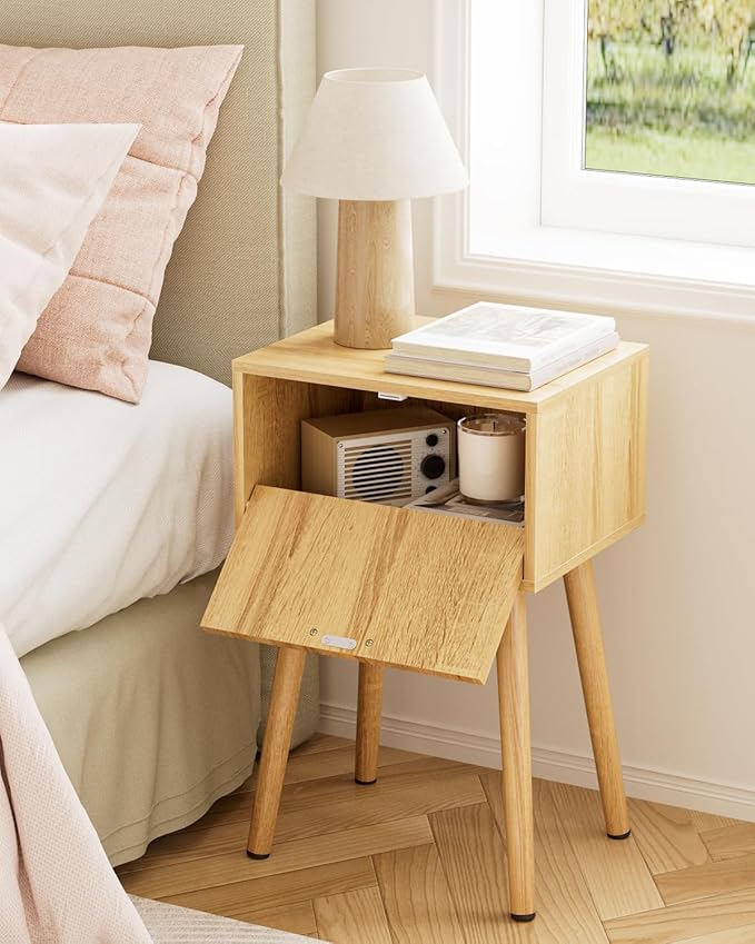 Night Stand Set 2, Oak Nightstand - Image 5