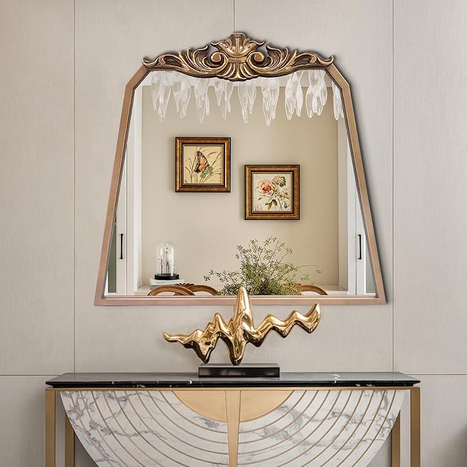 POZINO Gold Arch Mirror, Vintage Decorative Mirrors - Image 4