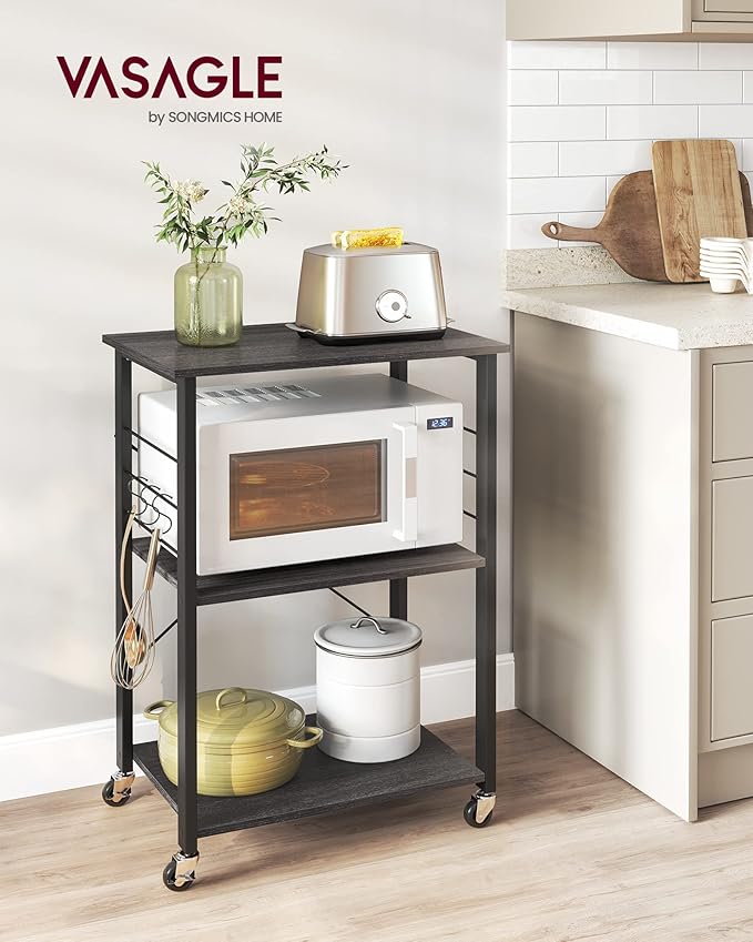 VASAGLE Kitchen Shelf on Wheels, Serving Cart - Image 2