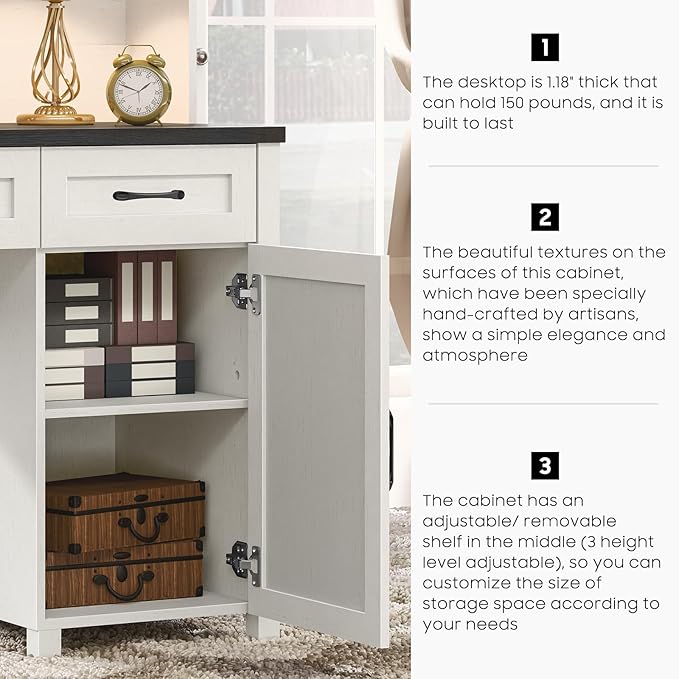 67''H Farmhouse Executive Desk - Image 5