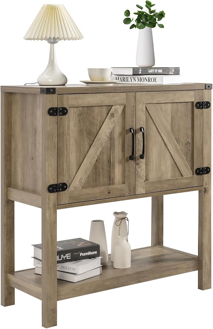 Sofa Table Console Table, Coffee Bar Cabinet, 31.5 L x 13.8 D x 34.65 H - Image 8