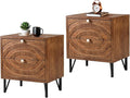 COSIEST Vintage Nightstands Set of 2, Bedside Tables by COSIEST