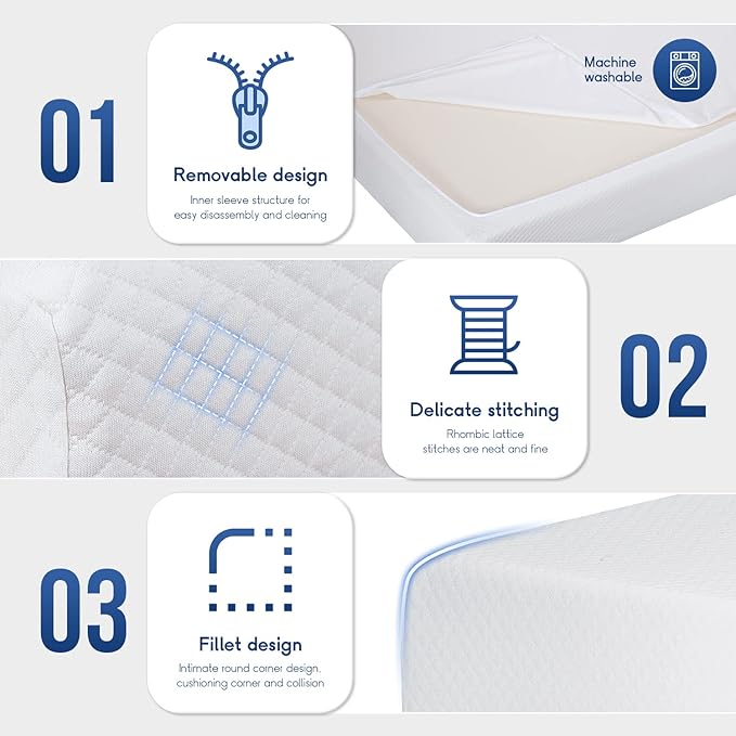 FDW | 6 Inch Twin Mattress | Medium Firm | Gel Memory Foam Mattress | White | - Image 6