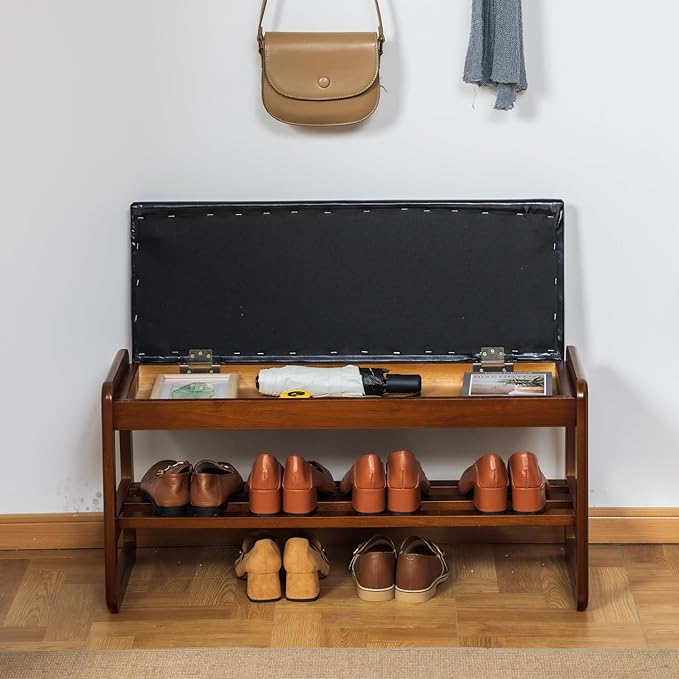 latifolia Shoe Rack Bench, Entryway Shoe Bench - Image 4