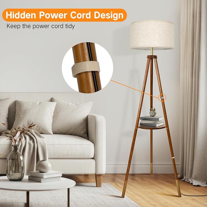 OUTON Wood Tripod Floor Lamp - Image 5