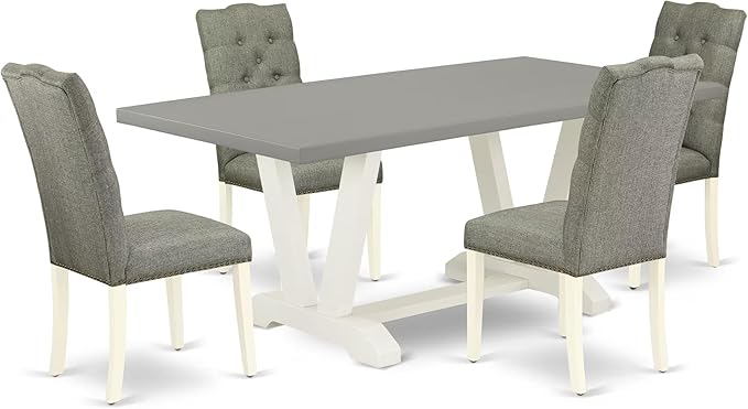 East West Furniture V097EL207-5 5 Piece Modern Dining Table Set Includes a by EastWestFurniture