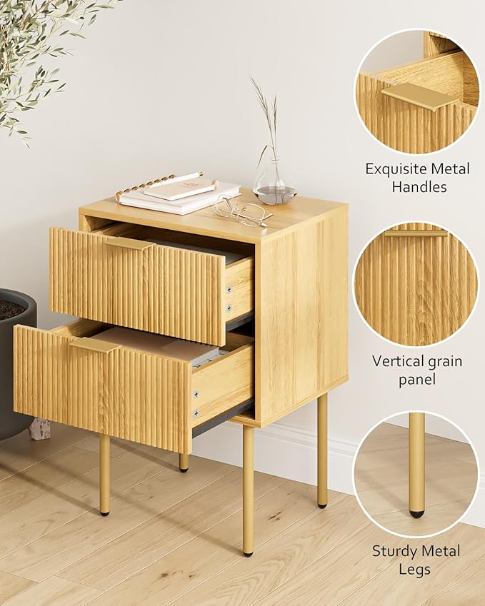 Masupu Night Stand, Mid-Century Modern Bedside Table - Image 3