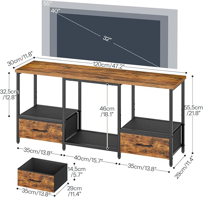 HOOBRO LED TV Stand with Storage, LED Entertainment Center with Open Shelves - Image 4