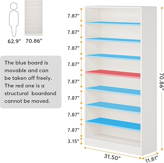 Tribesigns Shoe Cabinet, 9 Tiers 40-45 Pairs Heavy Duty Wood Freestanding Shoe - Image 2