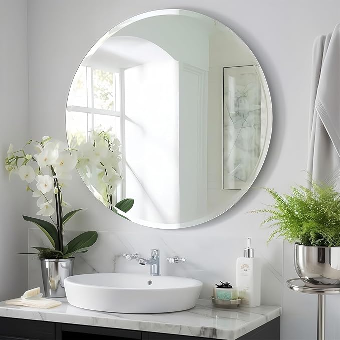 KOHROS Frameless Round Bathroom Mirror by KOHROS