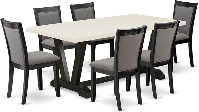East West Furniture V627MZ650-7 7 Piece Dining Table Set Consist of a Rectangle by EastWestFurniture