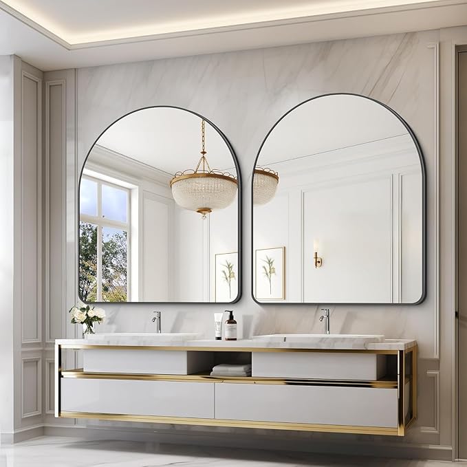 Arched Bathroom Mirror, Wall Mounted Mirror, Living Room, Vertically Hanging - Image 3
