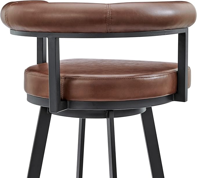 Armen Living Magnolia Swivel Bar Stool in Black Metal - Image 8