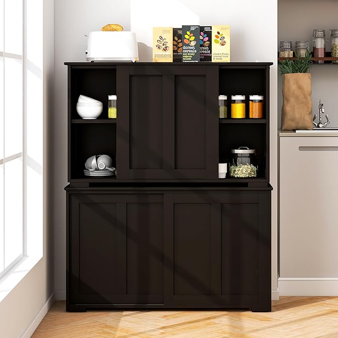 Costzon Sideboard Buffet Cabinet, Wooden Kitchen Storage - Image 7