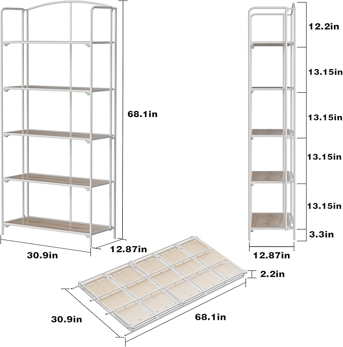 Crofy No Assembly Folding Bookshelf - Image 3