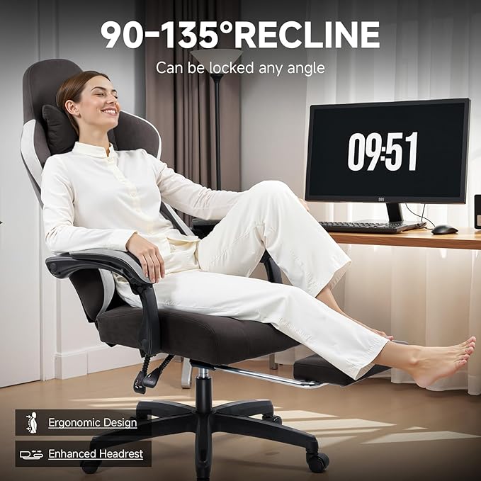 GTPLAYER Office Chair, Gaming Computer Desk Fabric Chair - Image 8