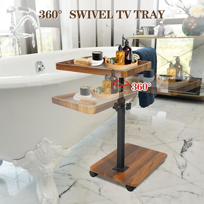 C Table Side Table End Table Adjustable Height，C Shaped End - Image 2