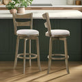 Armen Living Blair 26 in. Putty Brown Counter Height Rubberwood Swivel Barstool by ArmenLiving