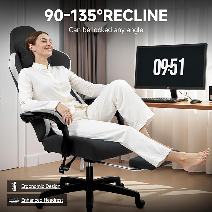 GTPLAYER Office Chair, Gaming Computer Desk Fabric Chair - Image 8