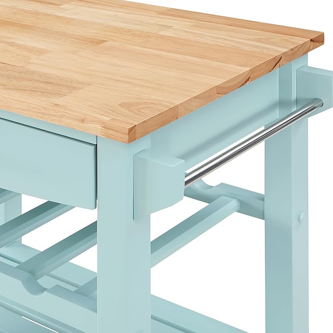 Convenience Concepts Ellaine Butcher Block Kitchen Cart 24.75" - Image 5