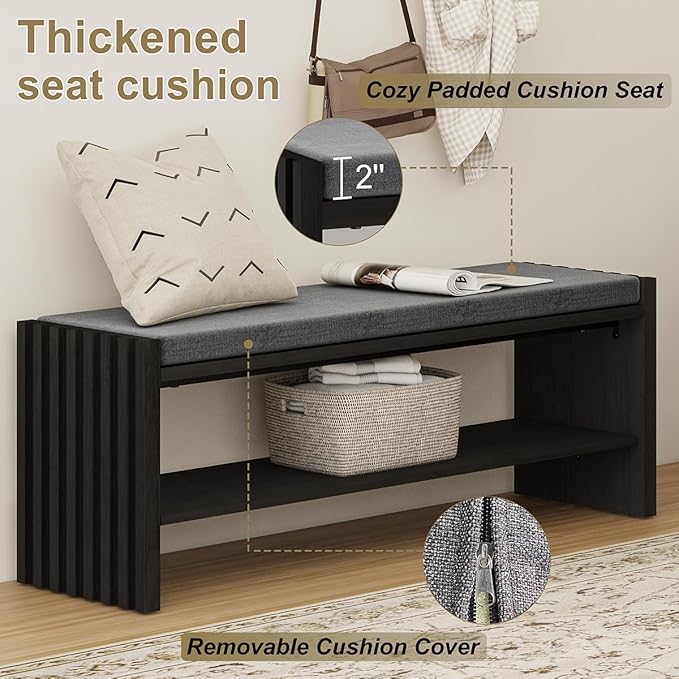 BON AUGURE Storage Bench, Entryway Bench - Image 3