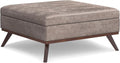 SIMPLIHOME Owen 40 inch Wide Mid Century Modern Square XL Coffee Table Storage by SimpliHome