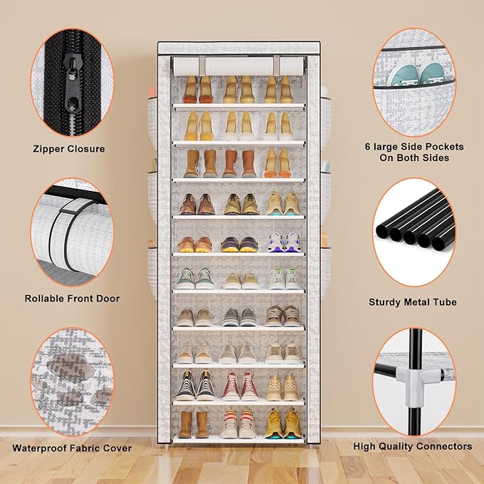 Shoes Rack 10 Tier Tall Shoe Rack - Image 8