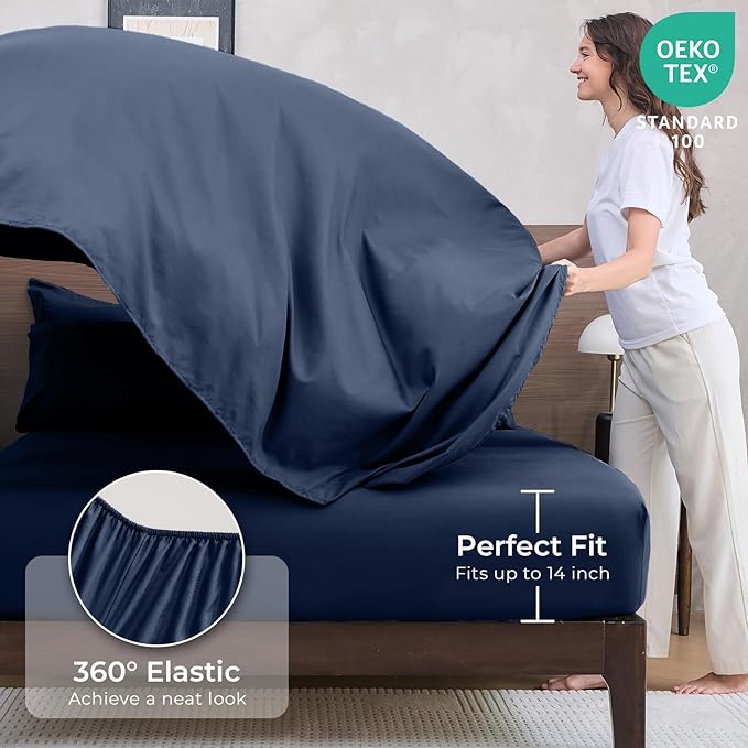 HEVUMYI Navy Blue Twin-XL Comforter Set - Image 5