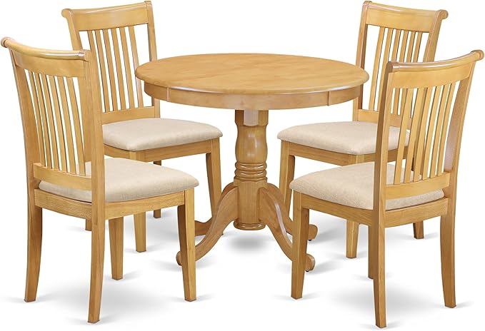 East West Furniture ANPO5-OAK-C 5 Piece Modern Dining Table Set Includes a by EastWestFurniture