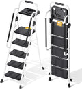 KINGRACK Folding 5-Step Ladder, 800 lbs Capacity Step Stool by KINGRACK