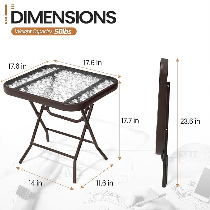 Foldable Outdoor Side Table - Image 2