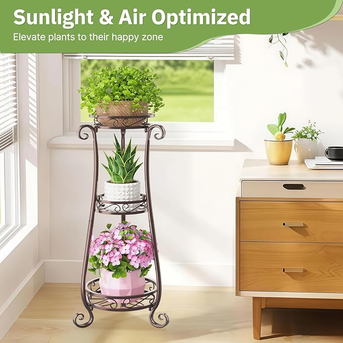 KMOTASUO 3 Tier Metal Plant Stand - Image 8