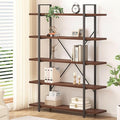 HSH Walnut 5 Tier Bookshelf, Tall Bookcases and Book Shelves 5 Shelf, Large by HOMESWEETHOME